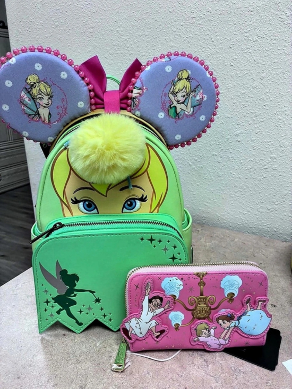 Loungefly Disney Peter Pan Tinker Bell Dandelion Pom Mini Backpack Tinker Bell